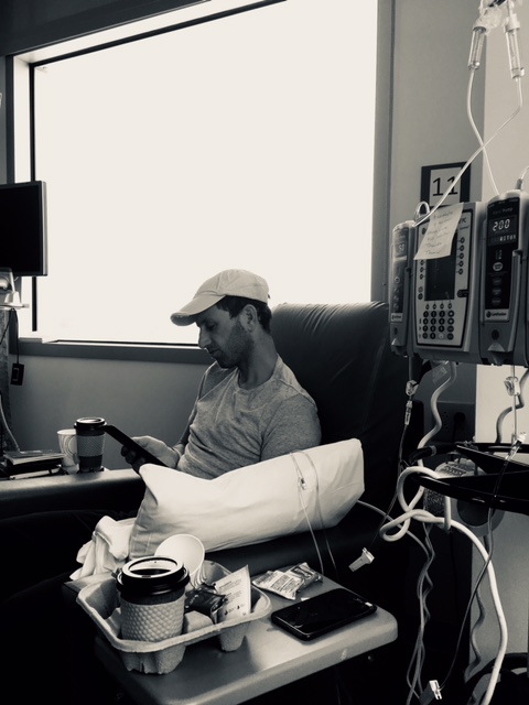 Reading while I get infused