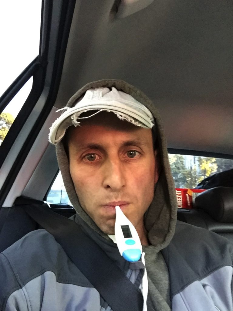 16:00 – in a Lyft to ER and frantically checking my temp.