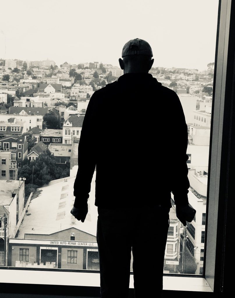 My new ritual of staring at the street below as I mentally prep.