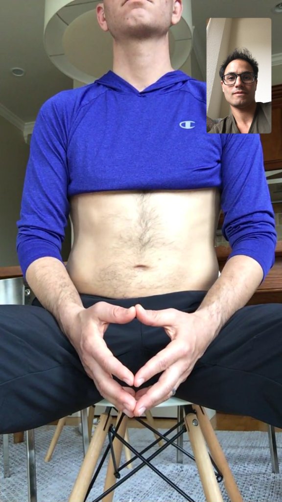 Eli guides me through a visualization exercise of the self injection on FaceTime